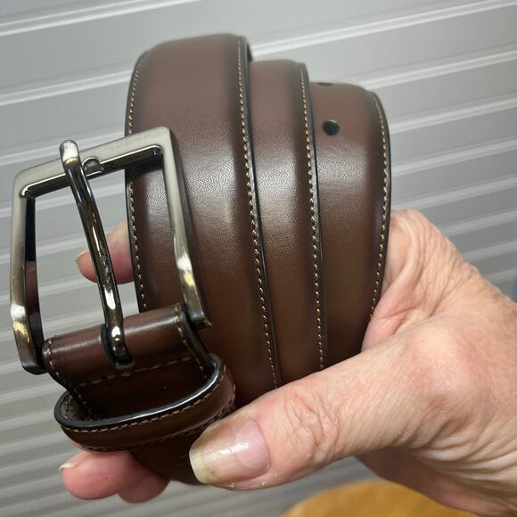 Penguin Brown Leather Belt 40/100 - Picture 1 of 7